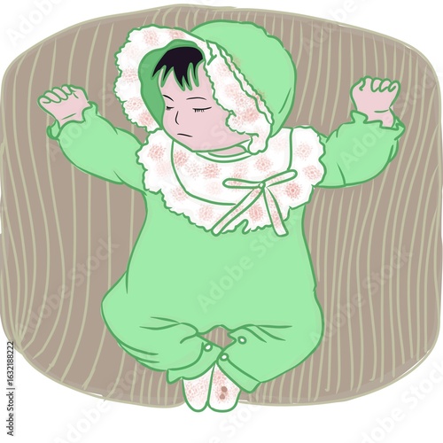 girl in a green dress
