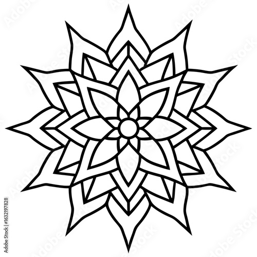 Starborn Mandala line art vector