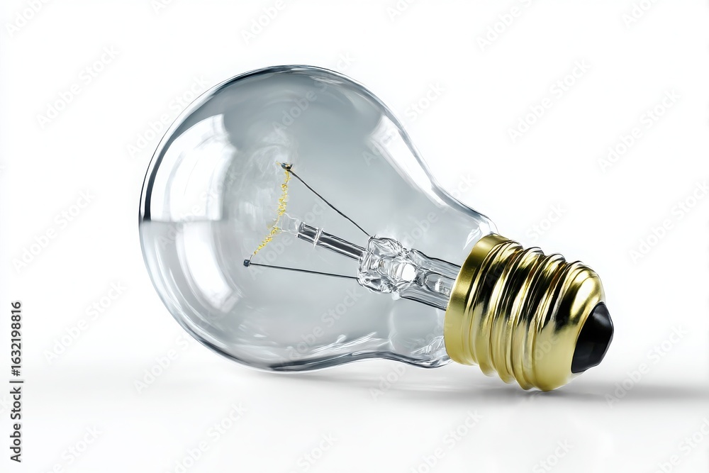 Clear incandescent light bulb isolated on white background Clear incandescent light bulb isolated on white background
