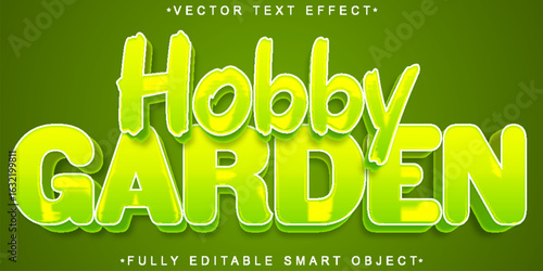  Fresh Hobby Garden Vegetable Green Growth Vector Fully Editable Smart Object Text Effect