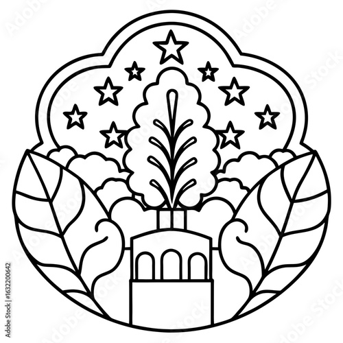 Mind Garden line art vector