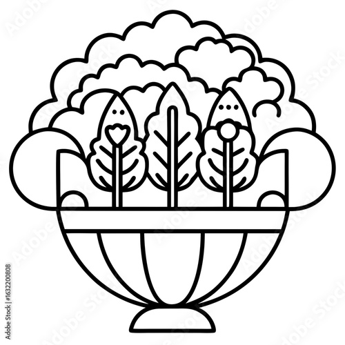 Mind Garden line art vector