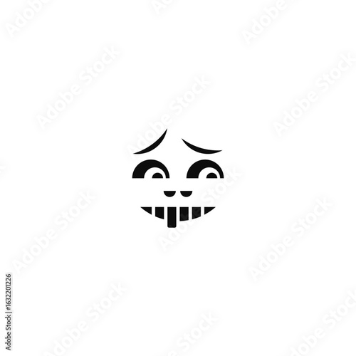 Funny and humorous face logo design.
