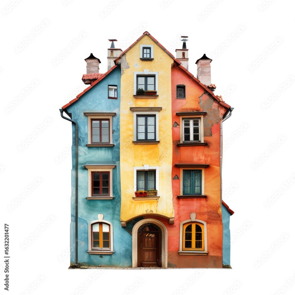 Fototapeta premium Colorful European building facade