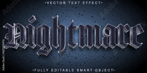  Dark Nightmare Fear Terror Horror Style Vector Fully Editable Smart Object Text Effect