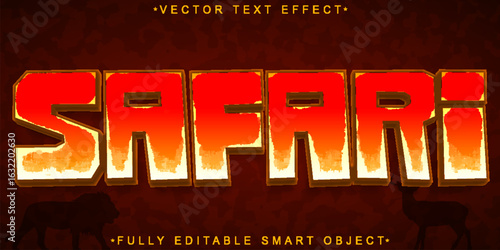  Wild Safari Adventure Jungle Nature Style Vector Fully Editable Smart Object Text Effect