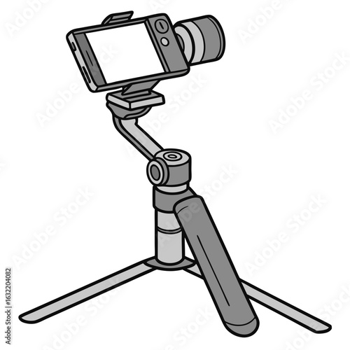 Smartphone gimbal stabilizer with tripod legs mobile photography