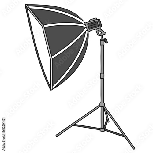 Studio softbox light on a tripod stand studio light