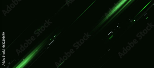 Futuristic digital neon motion lines technology background. glowing green lines. innovation background for tech event poster or presentation business