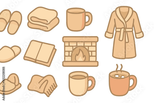 Cozy elements for a relaxing home atmosphere in autumn evenings