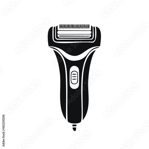 Electric shaver grooming device silhouette for personal care and hygiene