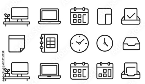 Workspace icons display various tools for productivity and organization methods during the workday