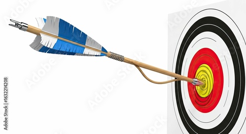 achieving your goals arrow striking bullseye success target accuracy precision winning strategy perfect aim business marketing concept