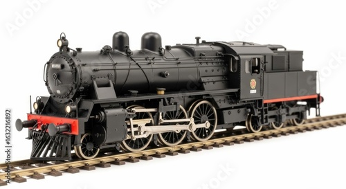 authentic model steam train highresolution image of a detailed black locomotive on tracks perfect for transportation hobby and nostalgia projects