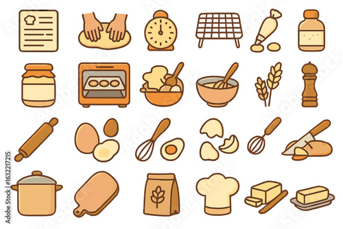 Baking essentials and kitchen tools for making delicious bread and pastries