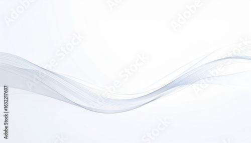 Abstract Wave Design With Light Gray Dots On White Background