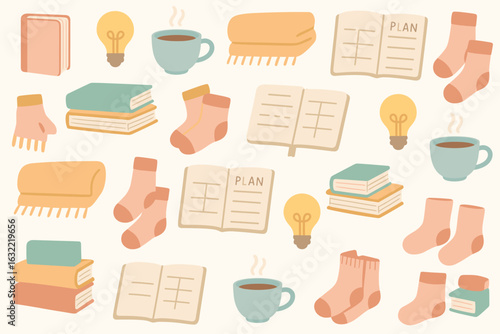 Cozy workspace elements for productivity and comfort during cold days at home