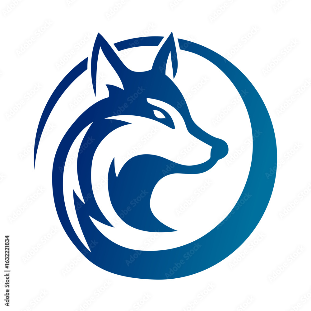 Obraz premium abstract round wolf logo vector