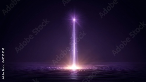 illustration of a single, brilliant stem cell radiating a powerful light, illuminating the surrounding area where previously damaged cells are being repaired and renewed. This is set against 
