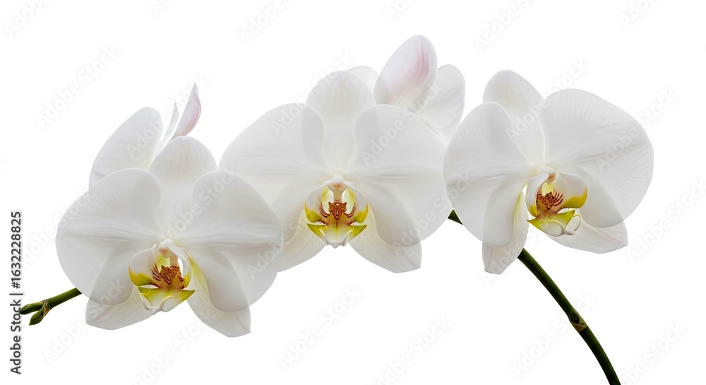 Obraz premium elegant white phalaenopsis orchids perfect for spa wellness and beauty branding website design or greeting cards