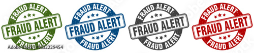 fraud alert stamp. fraud alert round stamp set isolated on white background