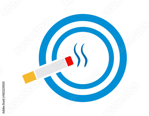 Burning cigarette in ashtray icon vector illustration design