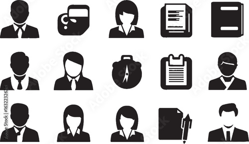  Collection of web icons illustrating education, science, and learning activities for digital platforms Identity and Verification Line Icon Set Depicting Authentication Security and Access Management 