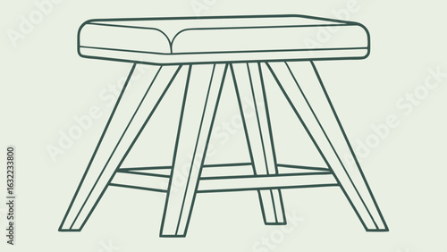 Vector illustration of a wooden stool with minimal design for home decor and furniture design concepts