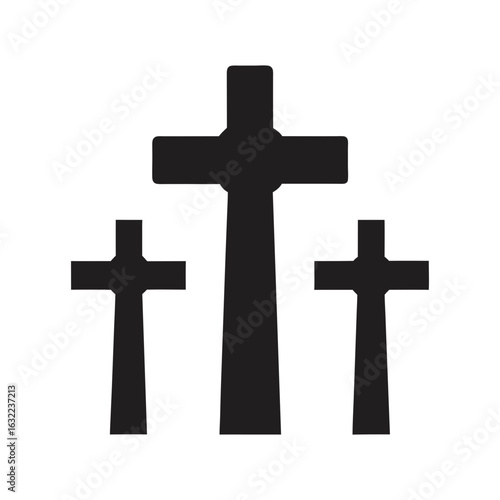 tres cruces en fondo blanco vector art