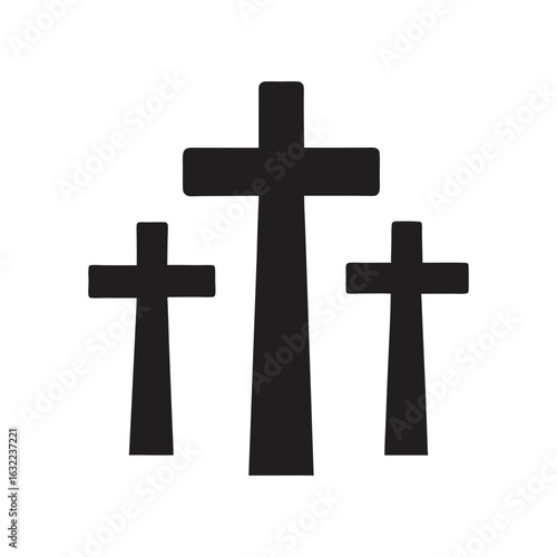 tres cruces en fondo blanco vector art