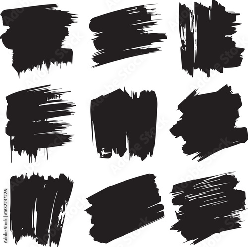 black brush strock set 