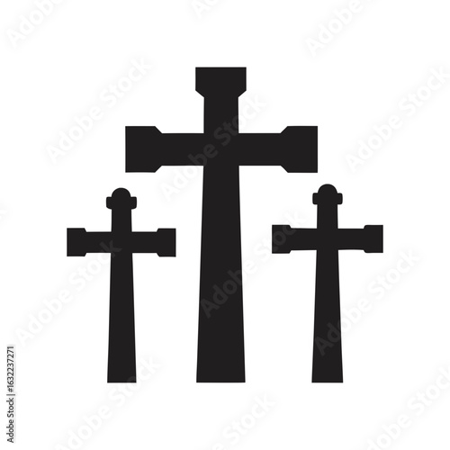 tres cruces en fondo blanco vector art