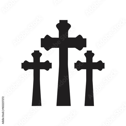 tres cruces en fondo blanco vector art