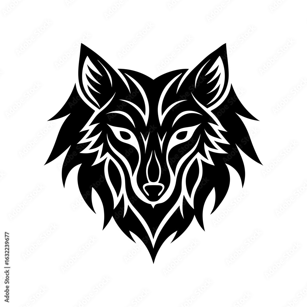 Fototapeta premium tribal tattoo wolf designs vector art