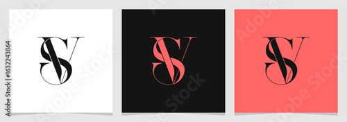VS or SV Initial Brand Monogram Logo Vector Element , Letter Logo for Brand Company or Identity