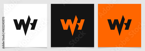 WH or HW Initial Brand Monogram Logo Vector Element , Letter Logo for Brand Company or Identity