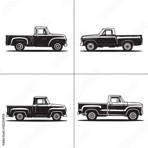 set of vintage cars