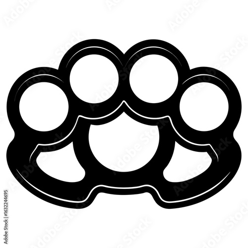 A vector silhouette of knuckle dusters.