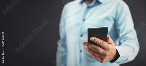 Φωτογραφία Businessman with phone receiving a message
