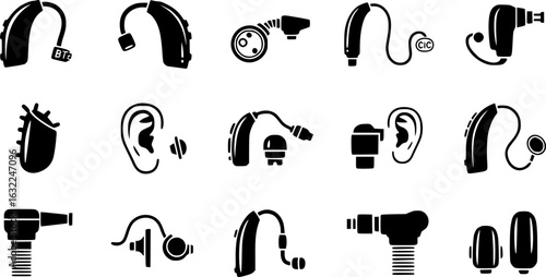 Hearing aid icon simple vector isolated symbol
