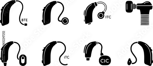 Hearing aid icon simple vector isolated symbol
