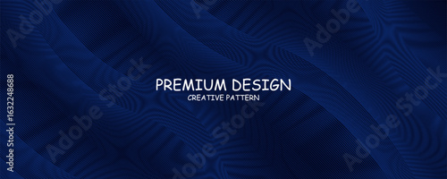 Premium background design with diagonal dark blue line pattern. Vector horizontal template for digital lux business banner,