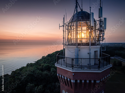 Lighthouse and light beam a...