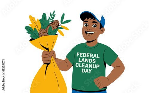 Cheerful person holding nature bounty happy