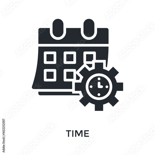 Time Icon Glyph Style. Vector Illustration For Graphic Design