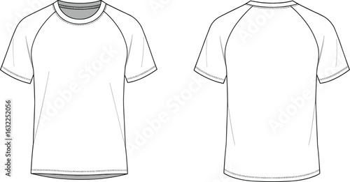 Action Design of Blank T-Shirt Vector Graphic Template for Fashion Clothing Art in Studio Environment