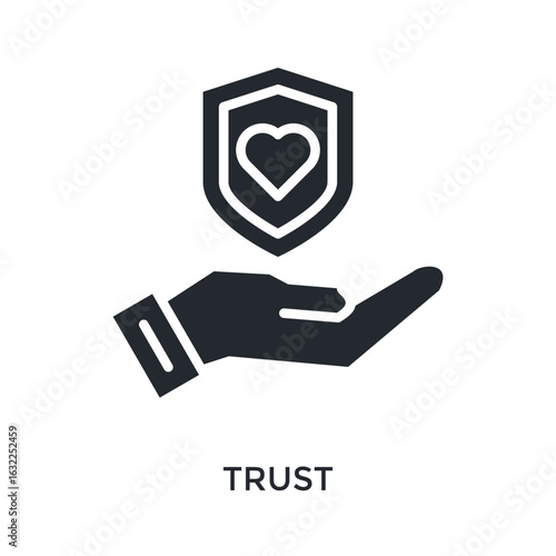Trust Icon Glyph Style. Vector Illustration For Graphic Design