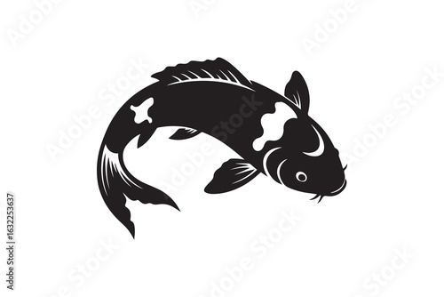 Japanese Koi Fish Silhouette Vector Minimalist Koi Fish Silhouette Design 