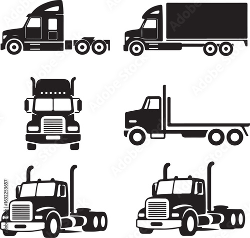 truck icons set