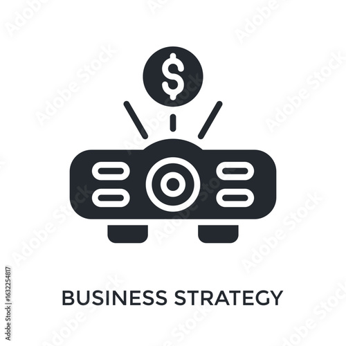 Business Strategy Icon Glyph Style. Vector Illustration For Graphic Design